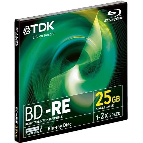 Front Standard. TDK Life on Record - Blu-ray Rewritable Media - BD-RE - 2x - 25 GB - 1 Pack Jewel Case.