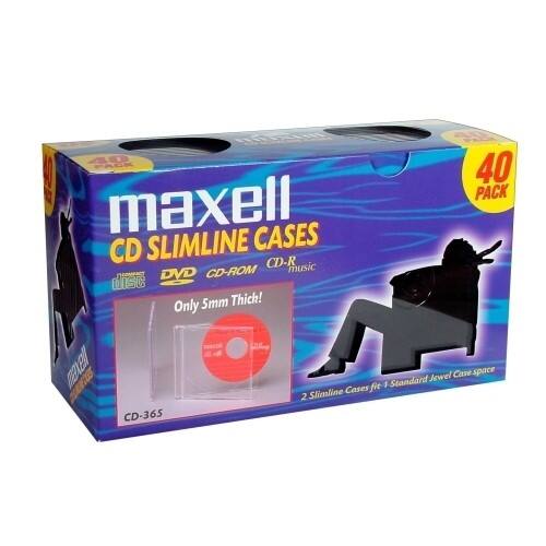 Front Standard. Maxell - CD-365 Slimline Jewel Cases.