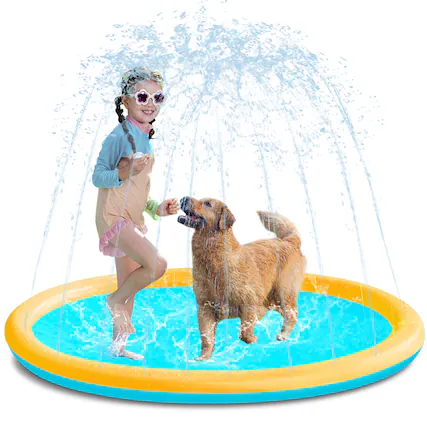 Front. Joyfy - 72" Non-Slip Splash Pad Sprinkler – Outdoor Water Play Mat for Kids, Toddlers & Dogs – Durable Backyard Pool Party Toy.