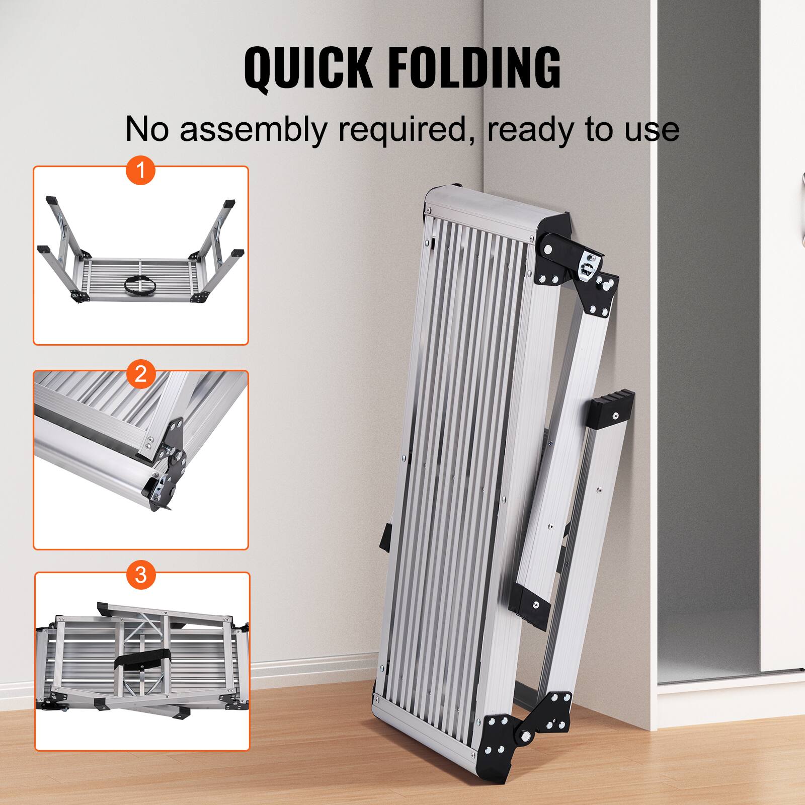 QUICK FOLDING  
No assembly required, ready to use  
1  
2  
3