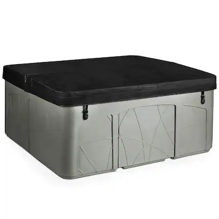 Front. Lifesmart - Lifesmart Spas 5 Person Plug and Play 28 Jet LED Outdoor Hot Tub, LS350DX, Taupe - Taupe.