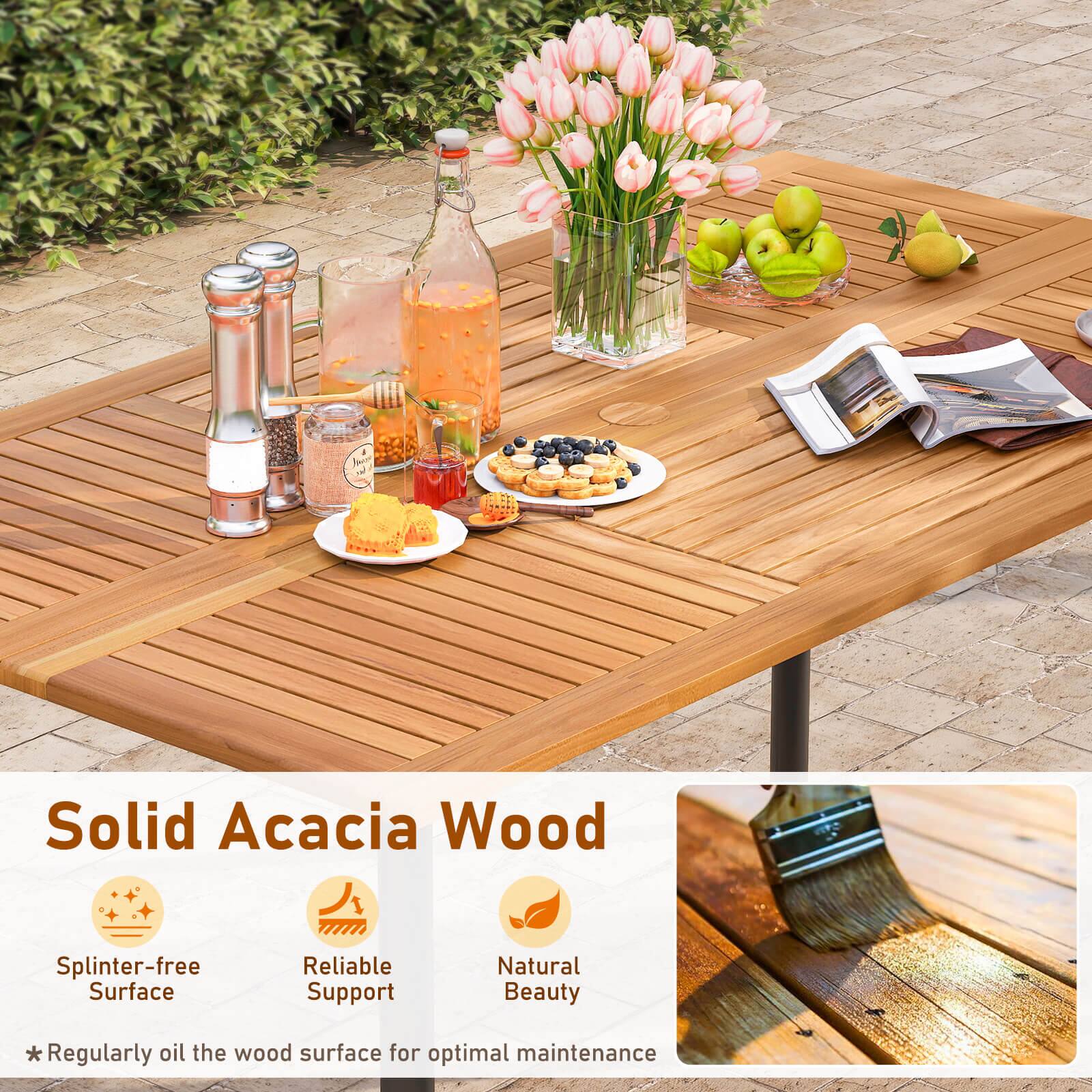 Solid Acacia Wood

- Splinter-free Surface
- Reliable Support
- Natural Beauty

* Regularly oil the wood surface for optimal maintenance