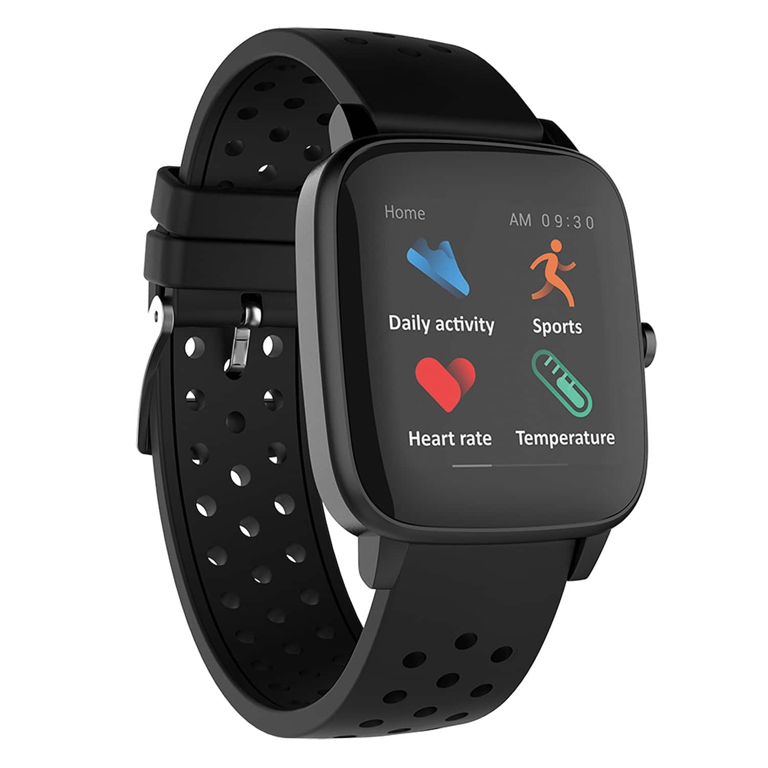 Supersonic - Smartwatch 1.4" Color Touch Screen, Bluetooth, Heart Rate/Blood Pressure/Blood Oxygen/Sports Tracking/Waterproof - Black - (2020)