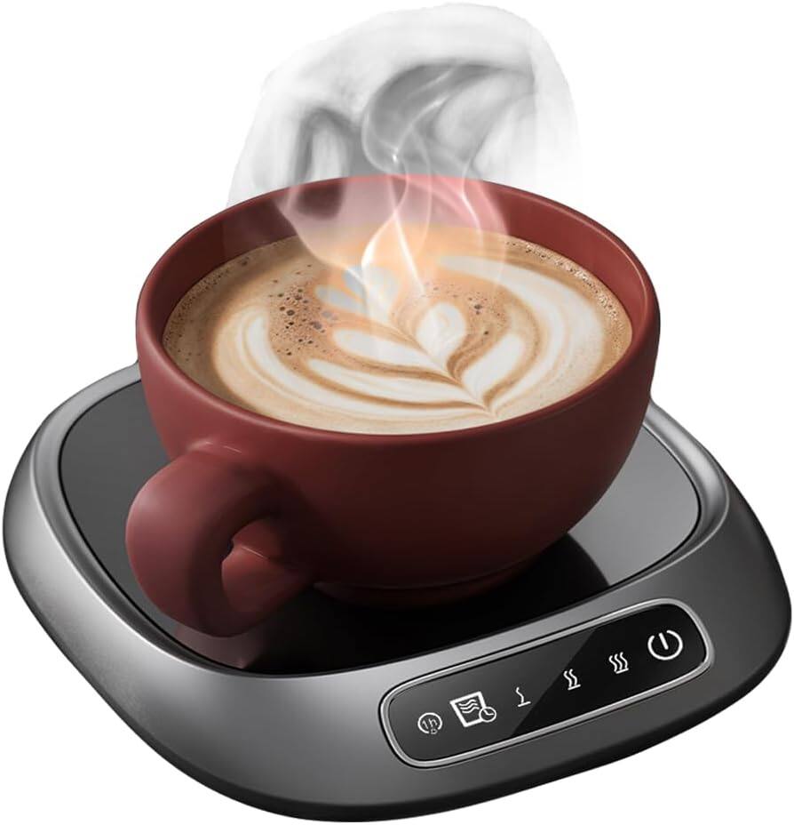 Schertz - Coffee Mug Warmer with 3 Temp Levels & 8H Auto Shut-Off, Black - Pearlescent Gray