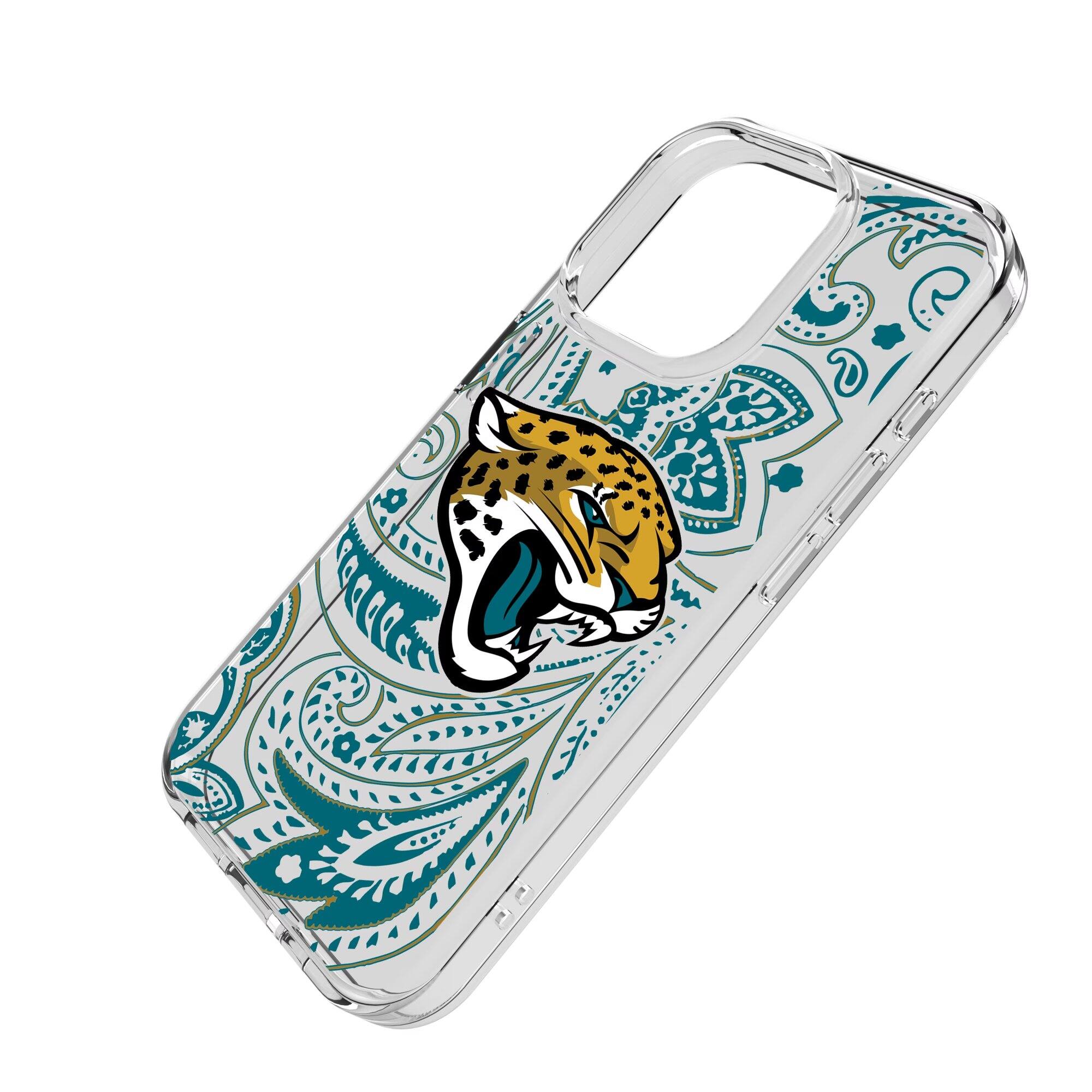 Alt View 1. Keyscaper - iPhone Clear Paisley Design Case - 16e - Multicolor.
