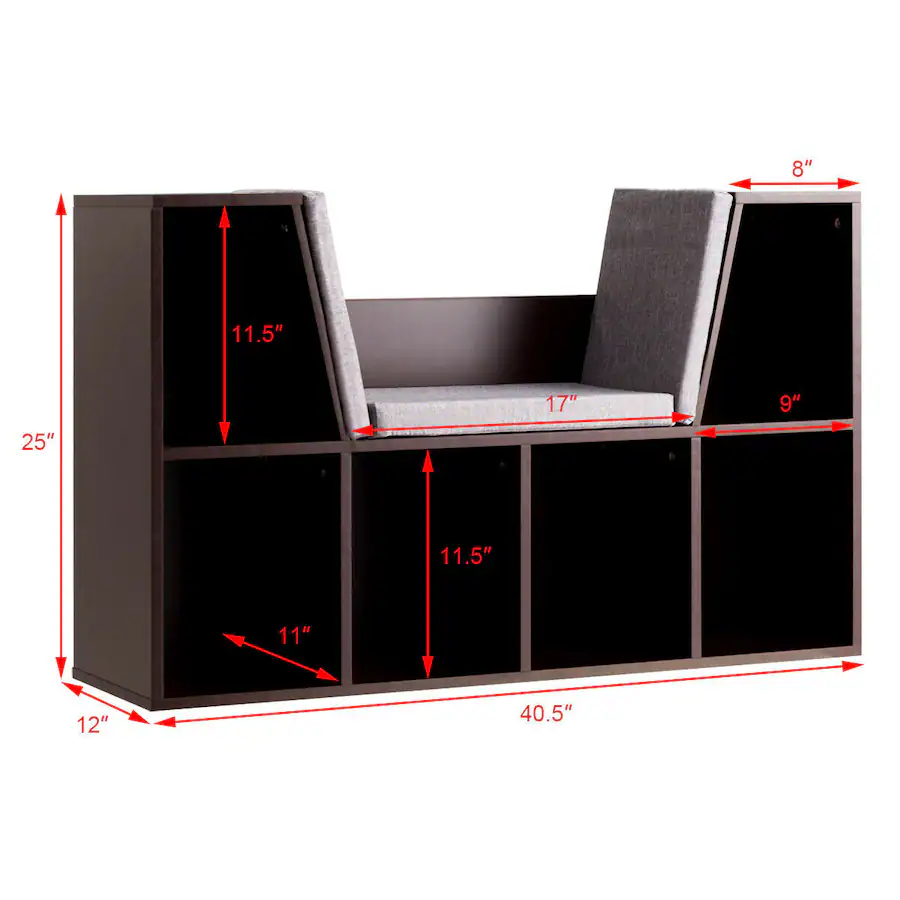 Of Multi Depth Rack Costway 6 Cubby Kid Storage Cabinet Cushioned Bookcase Multi Purpose ...