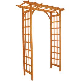 Sunnydaze - Wooden Fir Arbor Weatherproof Arched Garden Walkway - 78 in - Brown