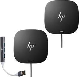 HP - USB-C Dock G5 100W Dock (5YH27AV#ABA) Bundle with Dockztorm Hub USB-C, HDMI, Ethernet, Audio & USB-A – 2Pack - Black