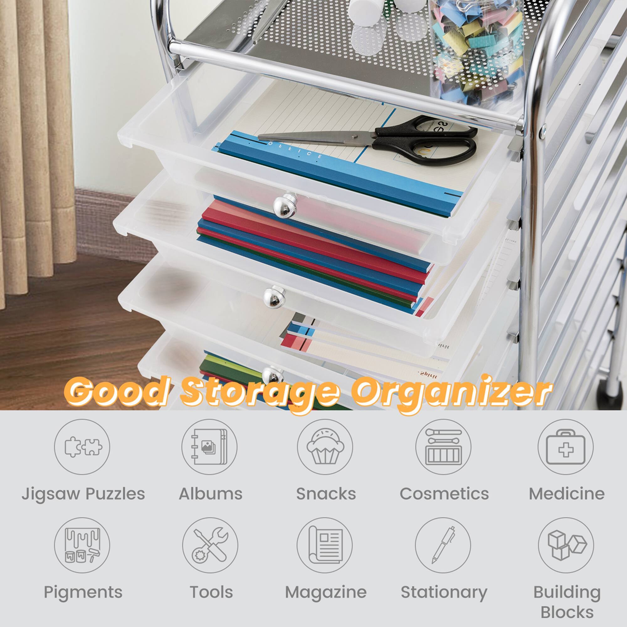 Good Storage Organizer + Jigsaw Puzzles + Albums + Snacks + Cosmetics + Medicine + Pigments + Tools + Magazine + Stationary + Building Blocks