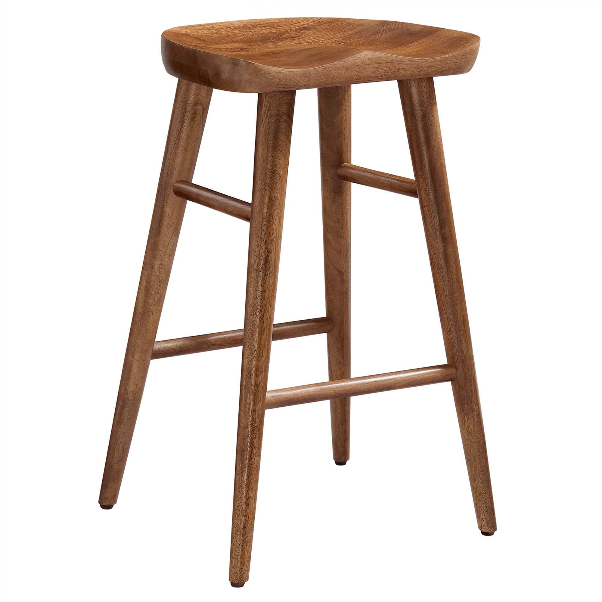 Back. Modway - Saville Backless Wood Counter Stools Set of 2 by Modway - 0.