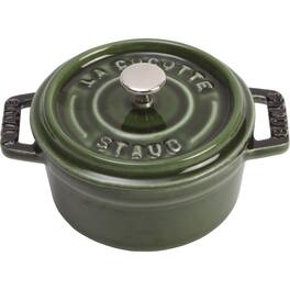 Staub - Cast Iron 0.25-qt Mini Round Cocotte - Basil