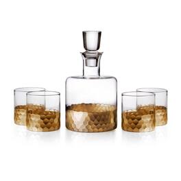 Jay Import - Set of 5 Daphne Whiskey Decanter - Gold
