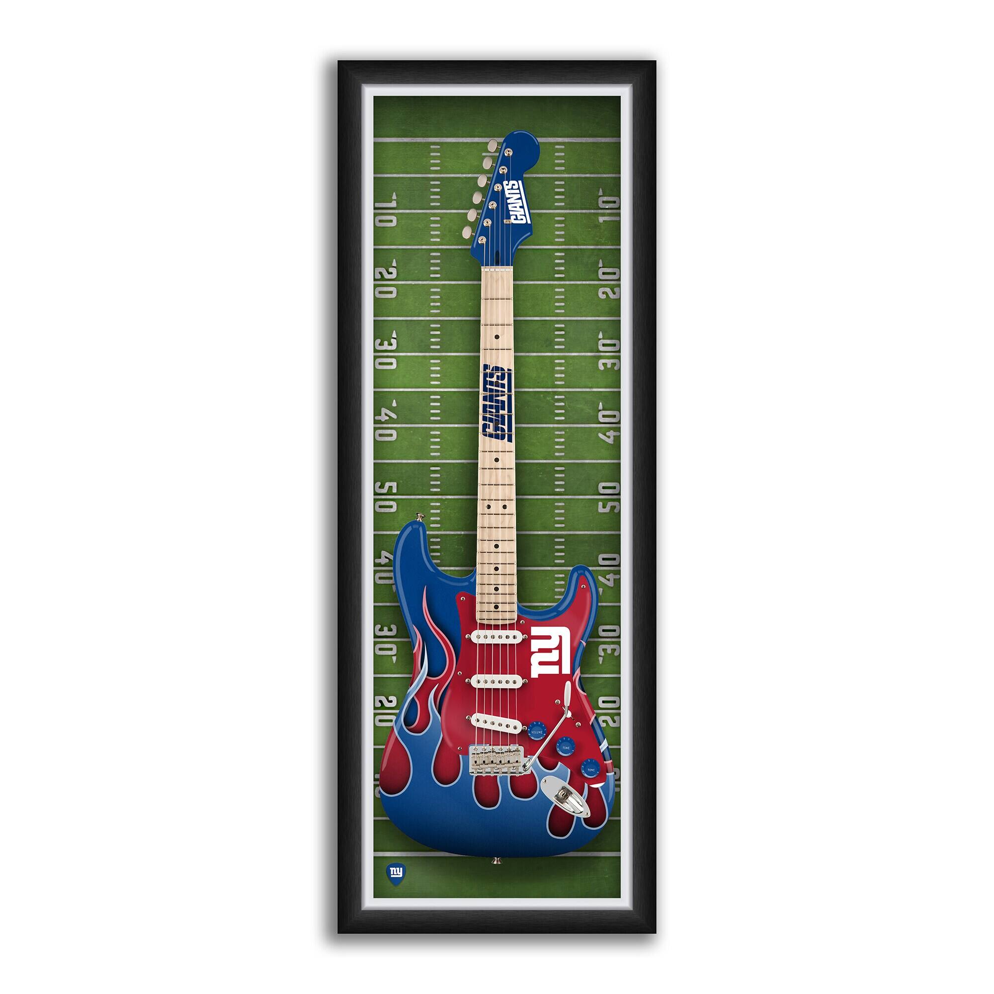 New York Giants 14" x 37" Framed Electric Guitar Print