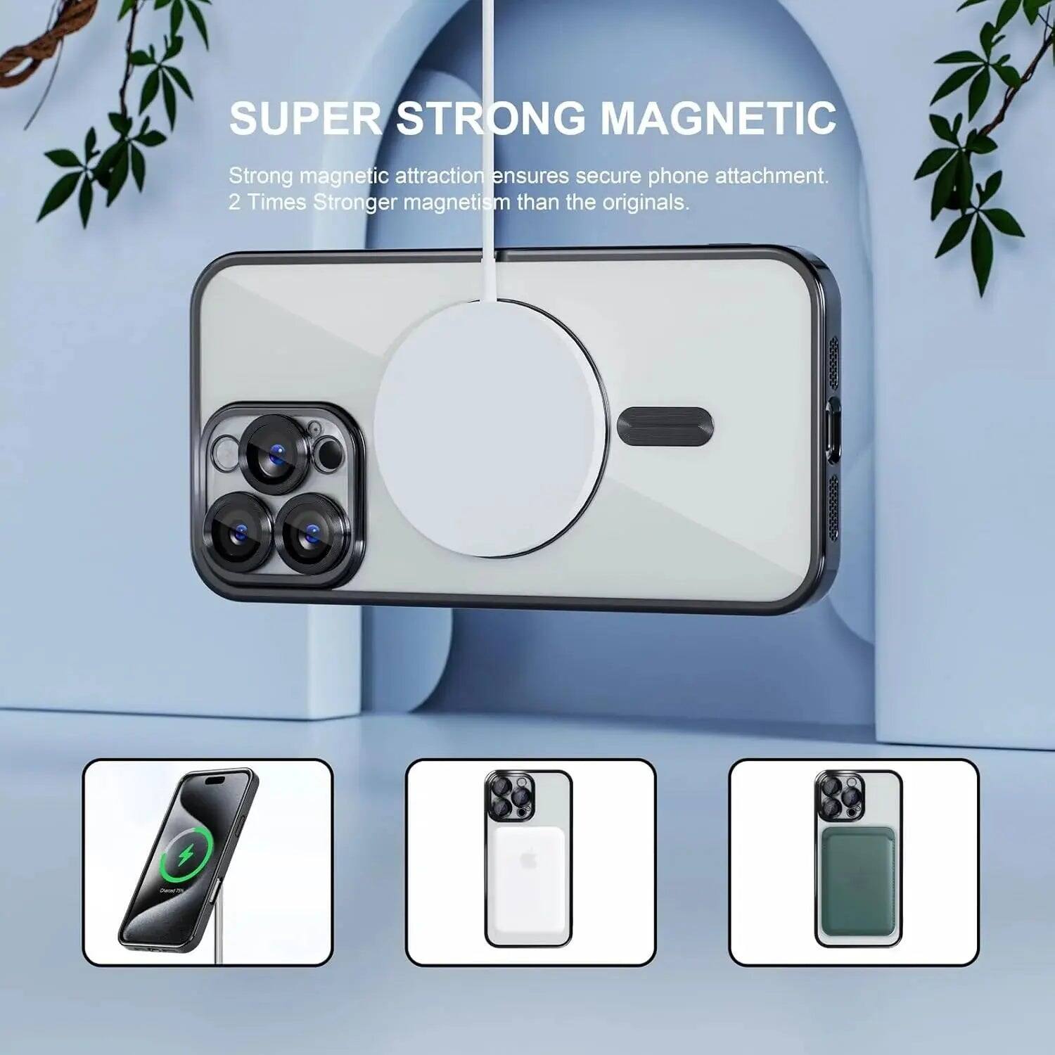 SUPER STRONG MAGNETIC  
Strong magnetic attraction ensures secure phone attachment. 2 Times Stronger magnetism than the originals.
