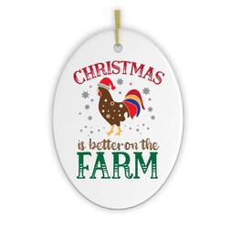 OrnamentallyYou - Christmas is Better on the Farm Rooster Ornament - Multi-colored