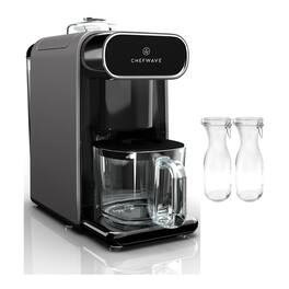ChefWave - Milkmade Non-Dairy Milk Maker (Silver/ with Glass Carafes - Black