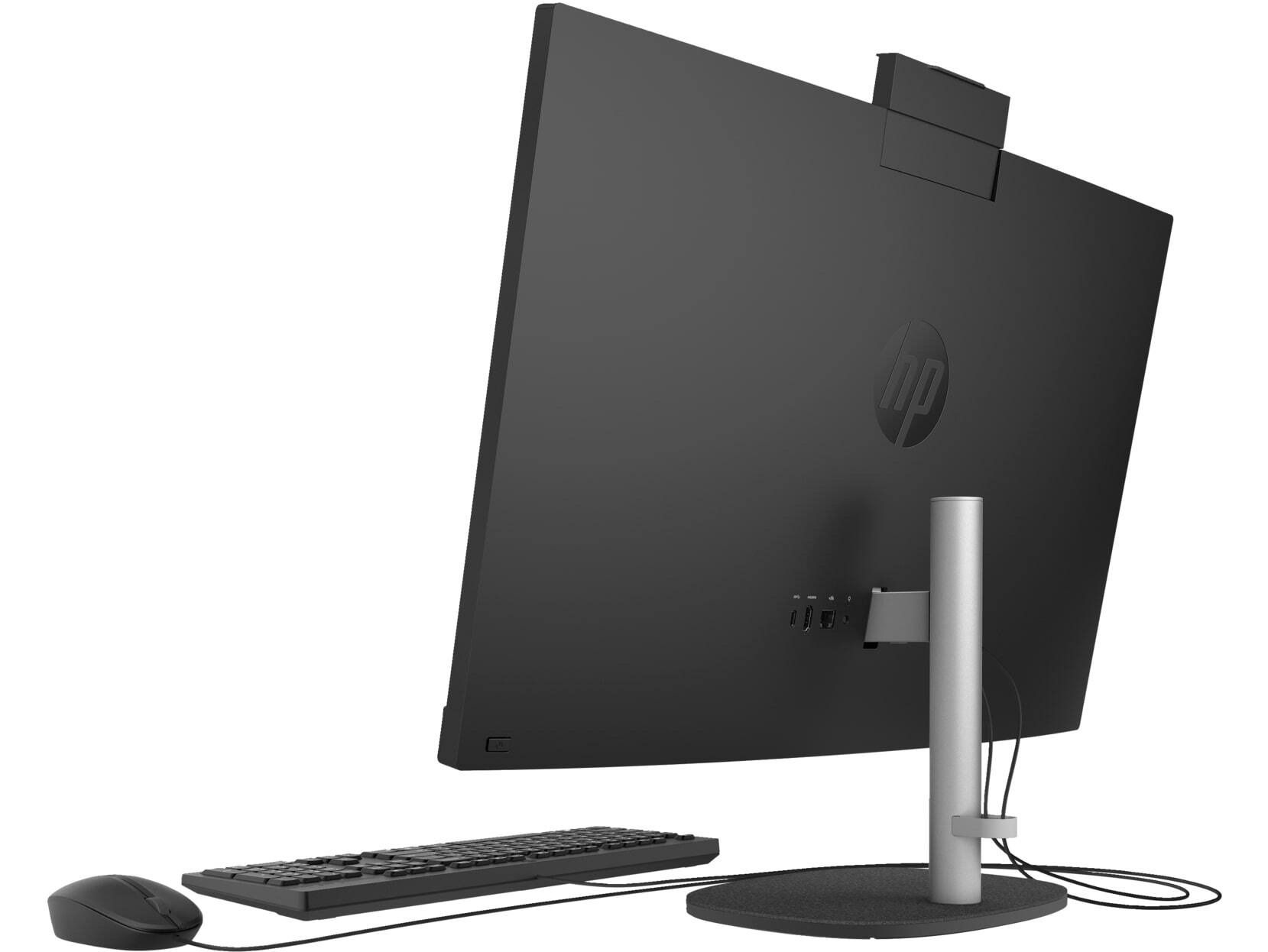 Left. HP - HP 27-cr1000 27" Touch FHD AIO Intel Ultra 7 155U 16GB DDR5 512GB NVMe W11 Black - Black.