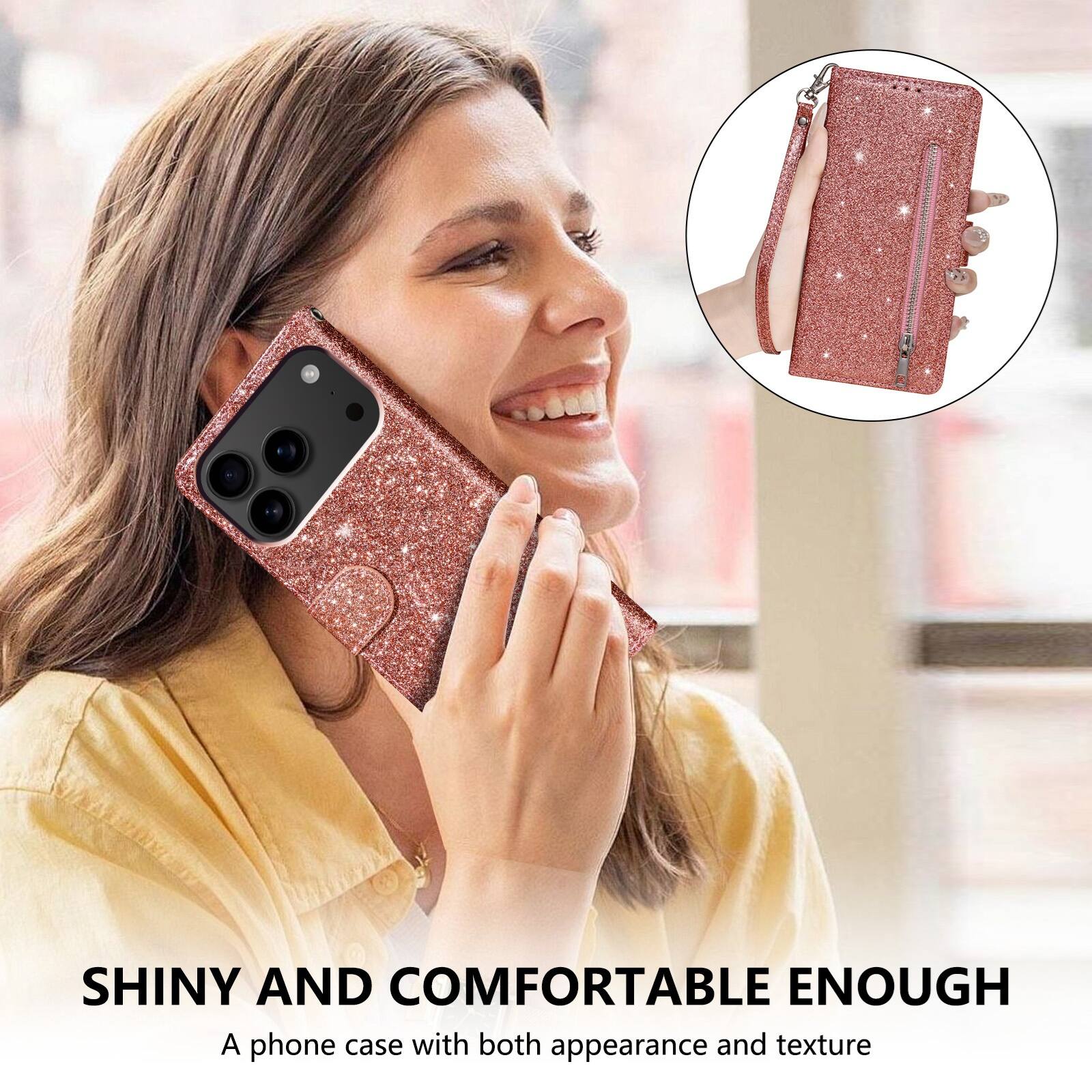SHINY AND COMFORTABLE ENOUGH  
A phone case with both appearance and texture