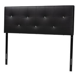 Baxton Studio - Dalini Modern and Contemporary King Faux Leather Headboard with Faux Crystal Buttons - Black
