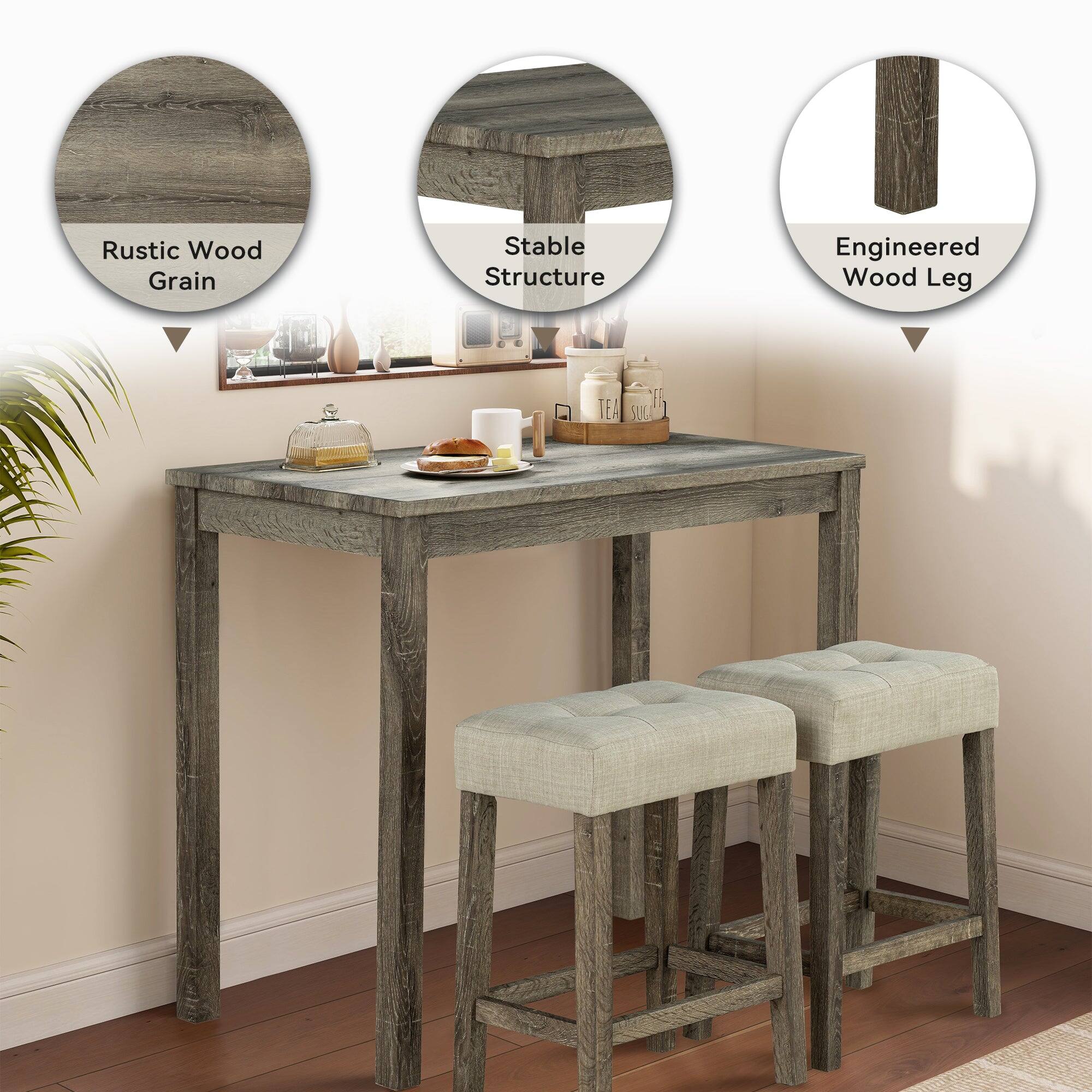 Rustic Wood Grain  
Stable Structure  
Engineered Wood Leg