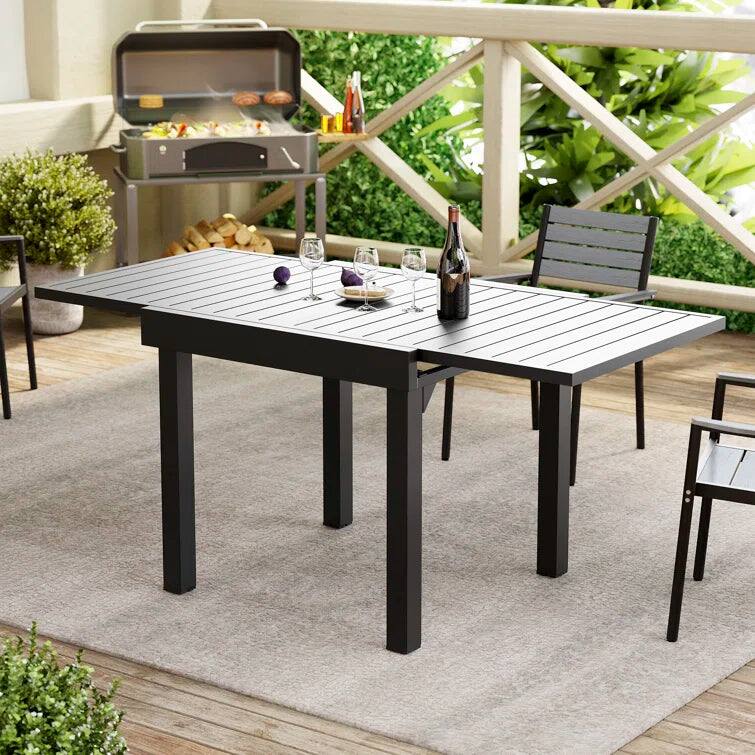 Alt View 3. Crestlive Products - Crestlive Products Outdoor Dining Table Aluminum Extendable Table - Black.