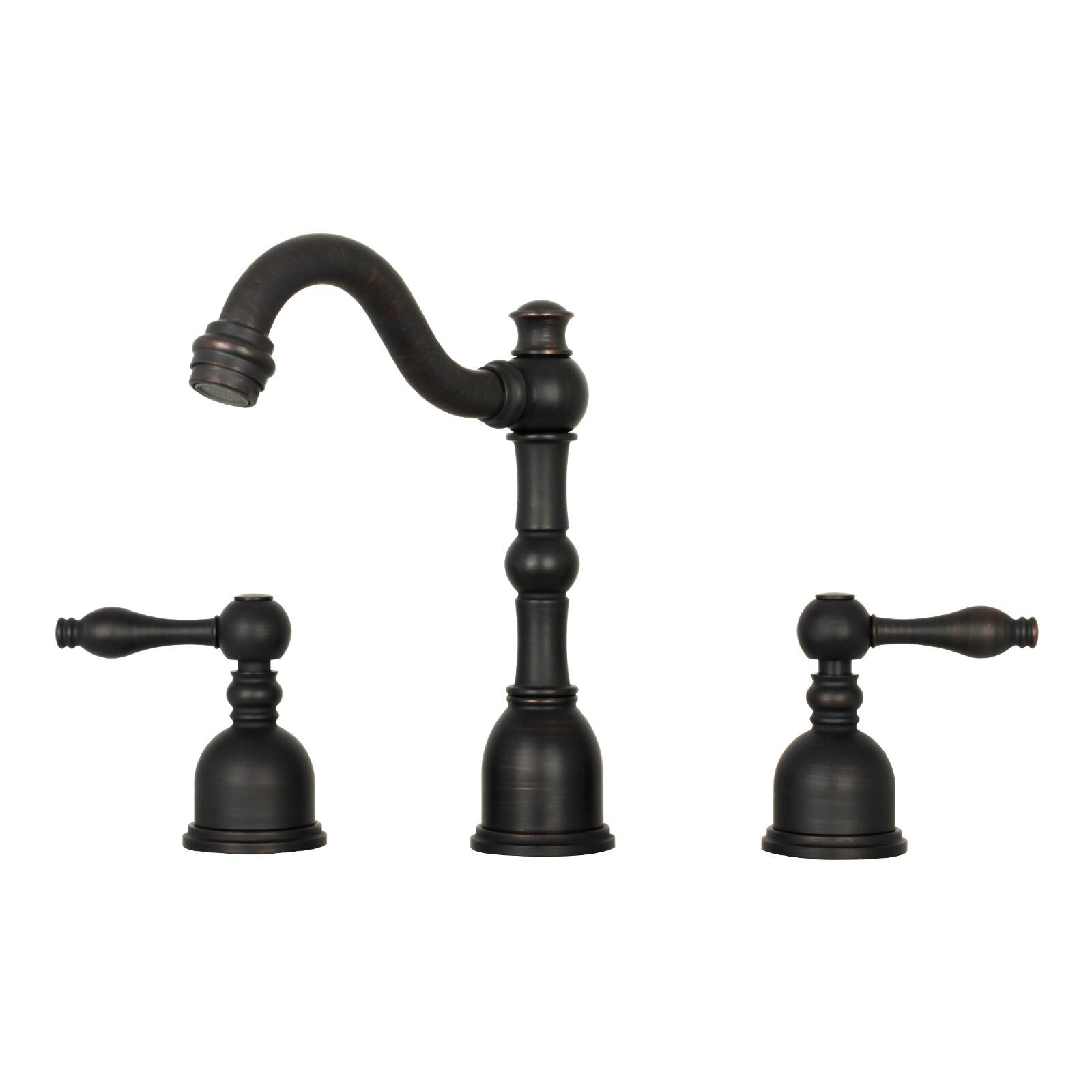 Akicon - 8 inch Two-Handles Widespread Bathroom Sink Faucet in Oil Rubbed Bronze - Oil-Rubbed Bronze