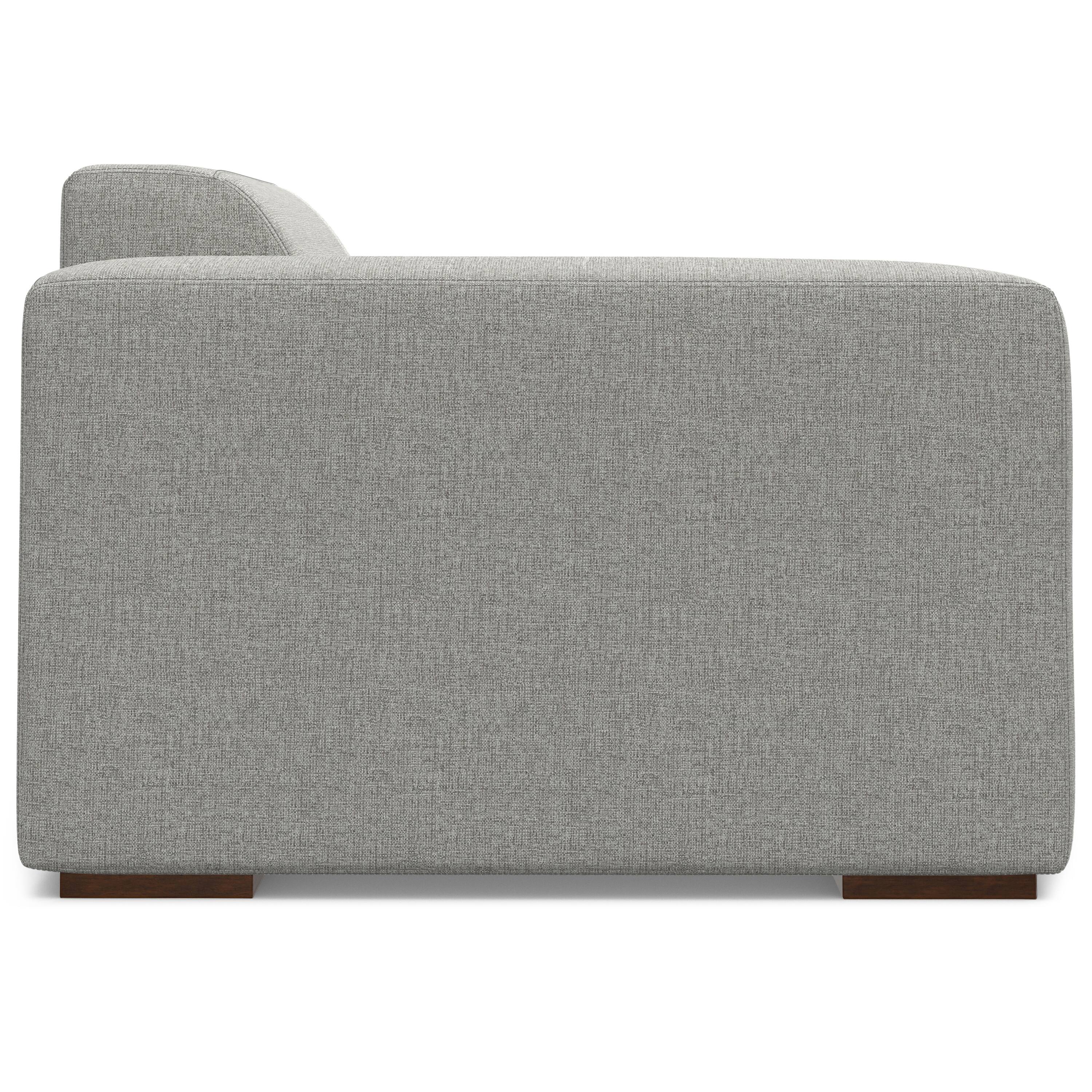 Alt View 1. Simpli Home - Rex 3-Seater Sofa in Tightly Woven Performance Fabric - Pale Grey.
