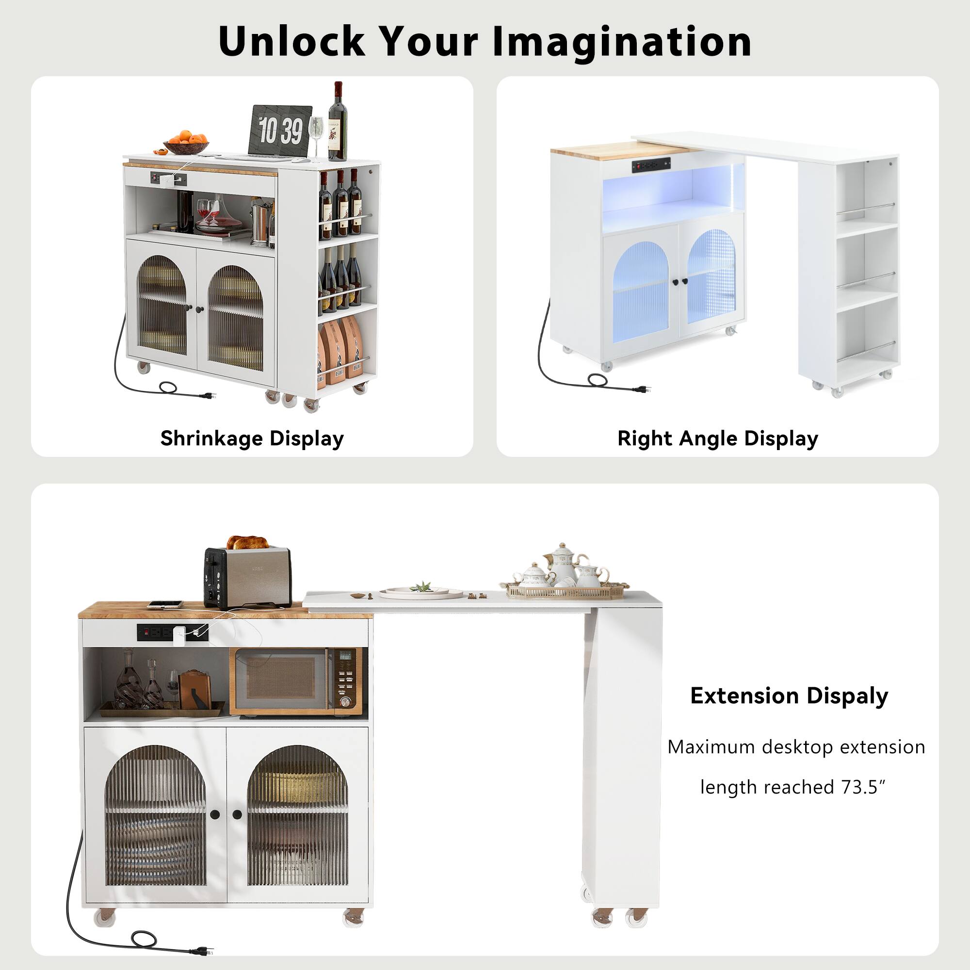 Unlock Your Imagination

Shrinkage Display

Right Angle Display

Extension Display

Maximum desktop extension length reached 73.5"