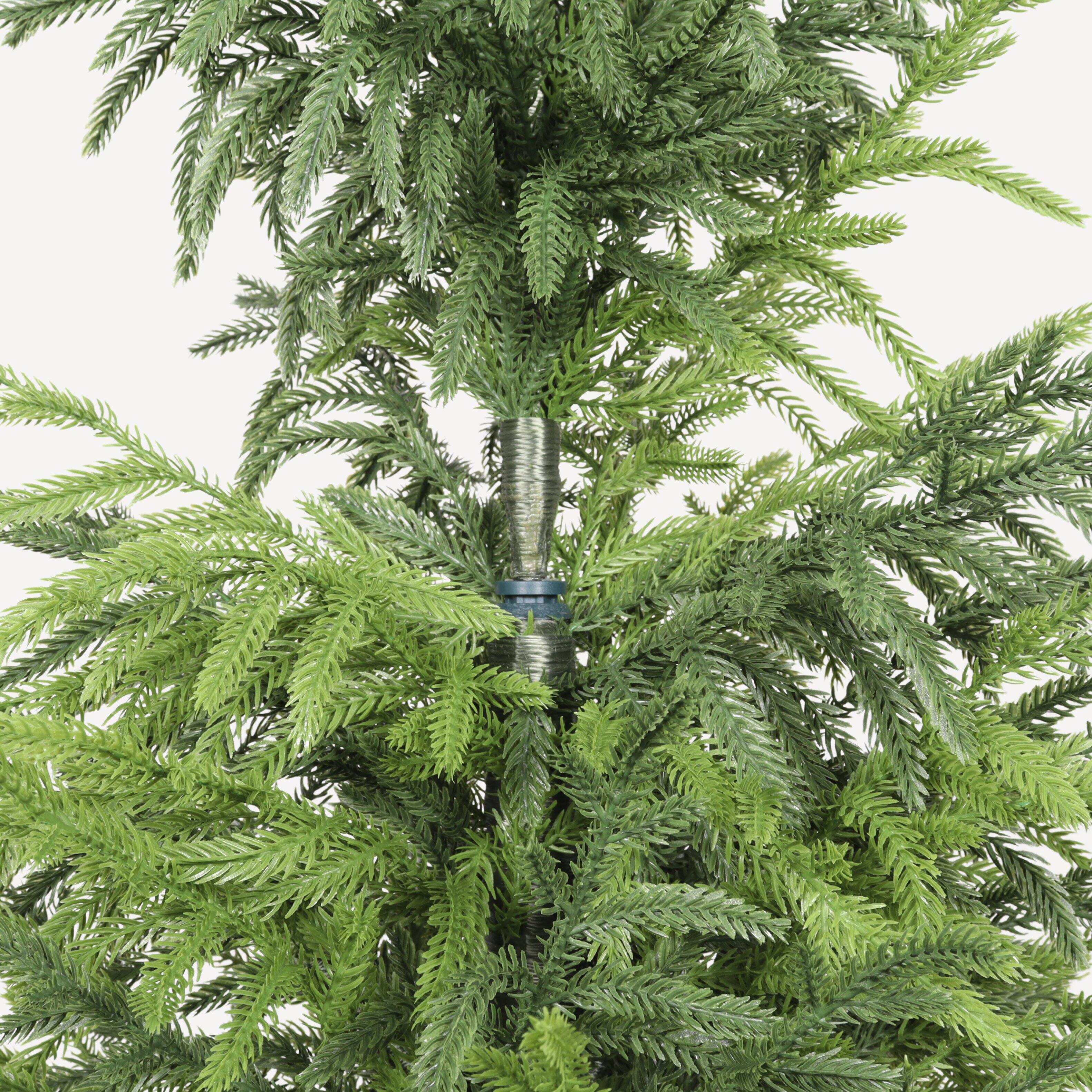 Alt View 2. Jandcase - 4FT Artificial Real Touch Norfolk Pine Tree 1pc/set, Potted Plants for Christmas, Easy Fluff & Store, Indoor Outdoor - Green Leaves.