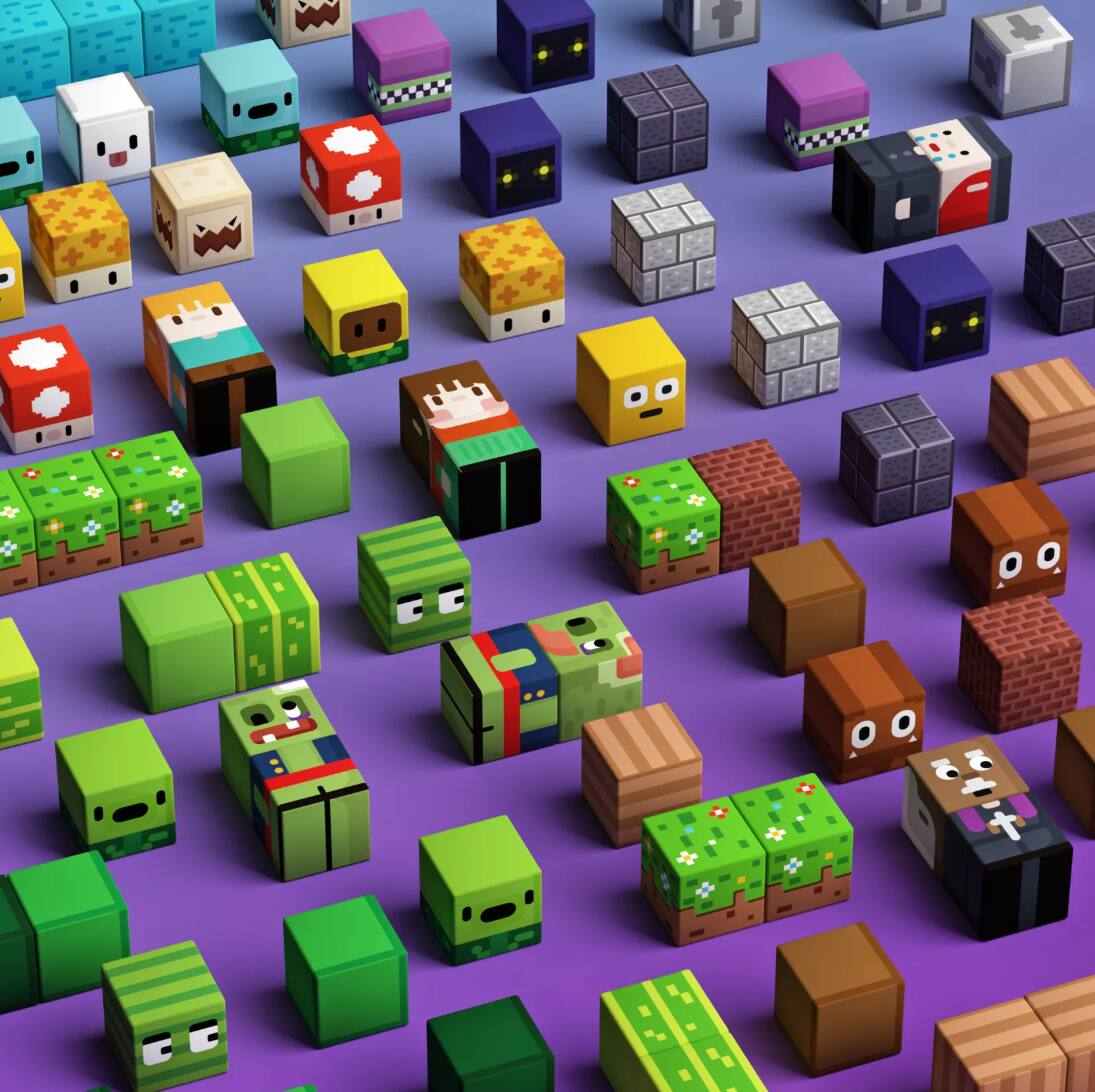 Alt View 2. GobiDex - 2.5cm Zomblocks 48 PCS Magnetic Blocks.