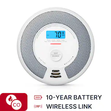 5 MANUAL FOR OWNER TO OPERATING REFER IMPORTANT CO 1 PPM INSTRUCTIONS
Green - Power
Yellow - Fault
Red - Alarm
Move to fresh air. Call 911
TEST
SILENCE OFF
TWIST ON
10-YEAR BATTERY (RF WIRELESS LINK)