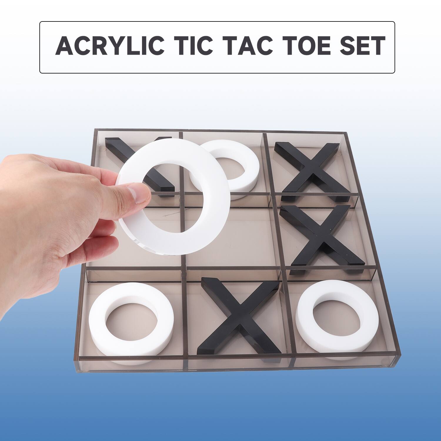ACRYLIC TIC TAC TOE SET X O X O X O