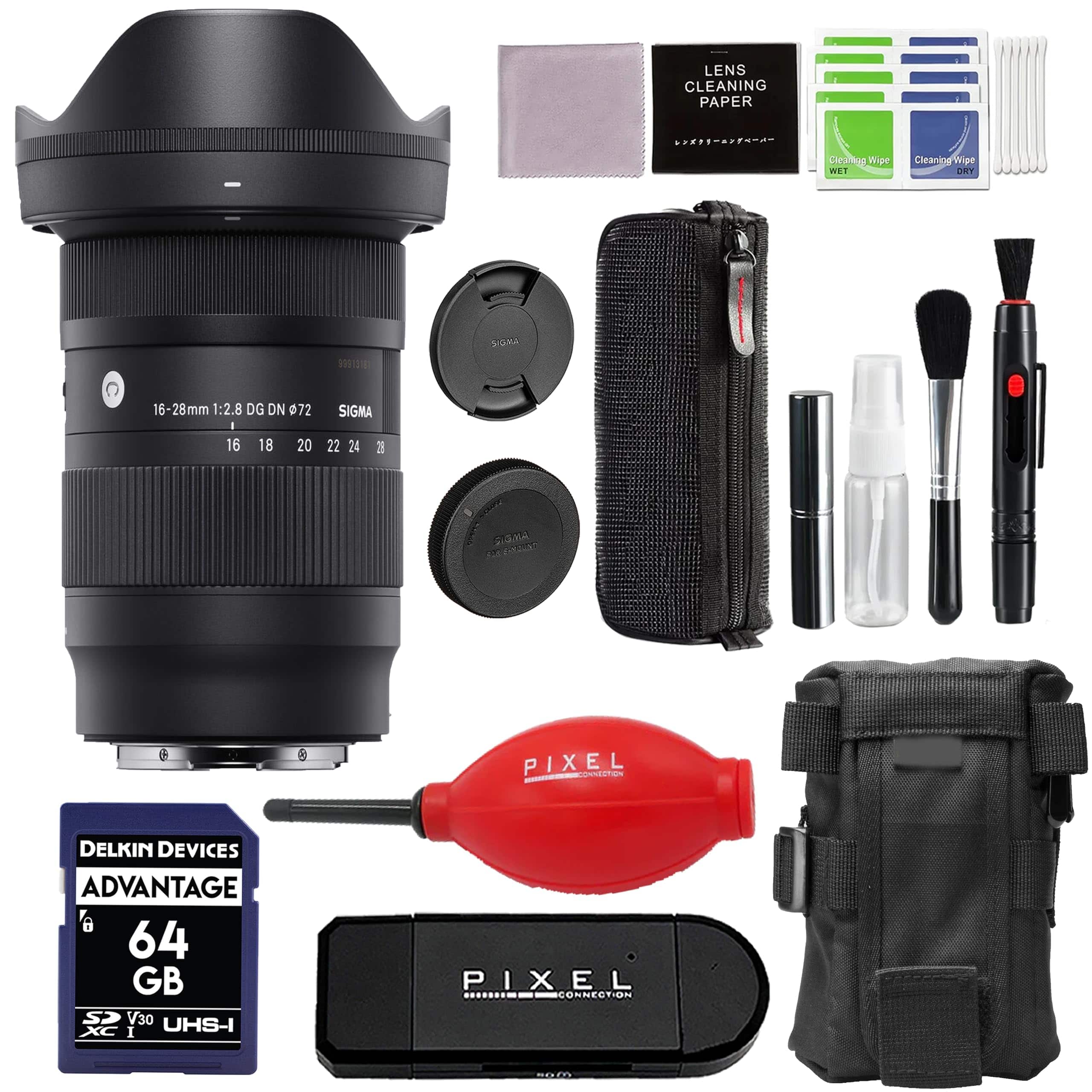 Sigma - 16-28mm f/2.8 DG DN Contemporary Lens for Sony E Mount with Advanced Accessory and Travel Bundle | 206969 - Black
