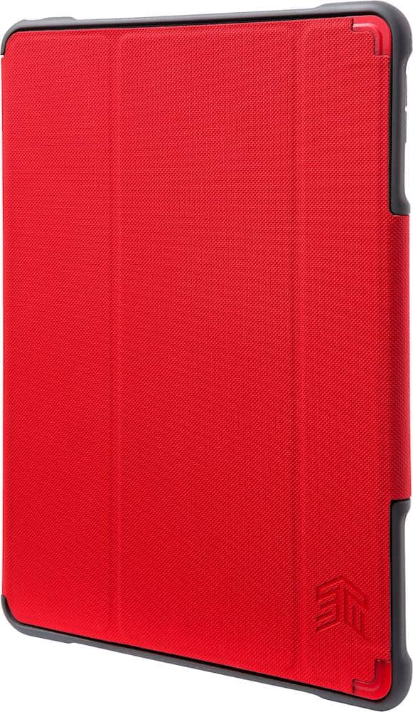 Left View: STM - Dux Plus Duo Folio Case for Apple® iPad® Pro 10.5" and iPad® Air (3rd Gen) - Red