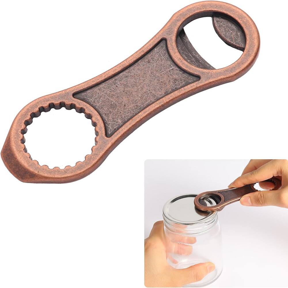 Front. PARKER SLATER - Mason Jar & Bottle Opener, Multi-Function, Sealed Lids, Red Copper - Red copper.