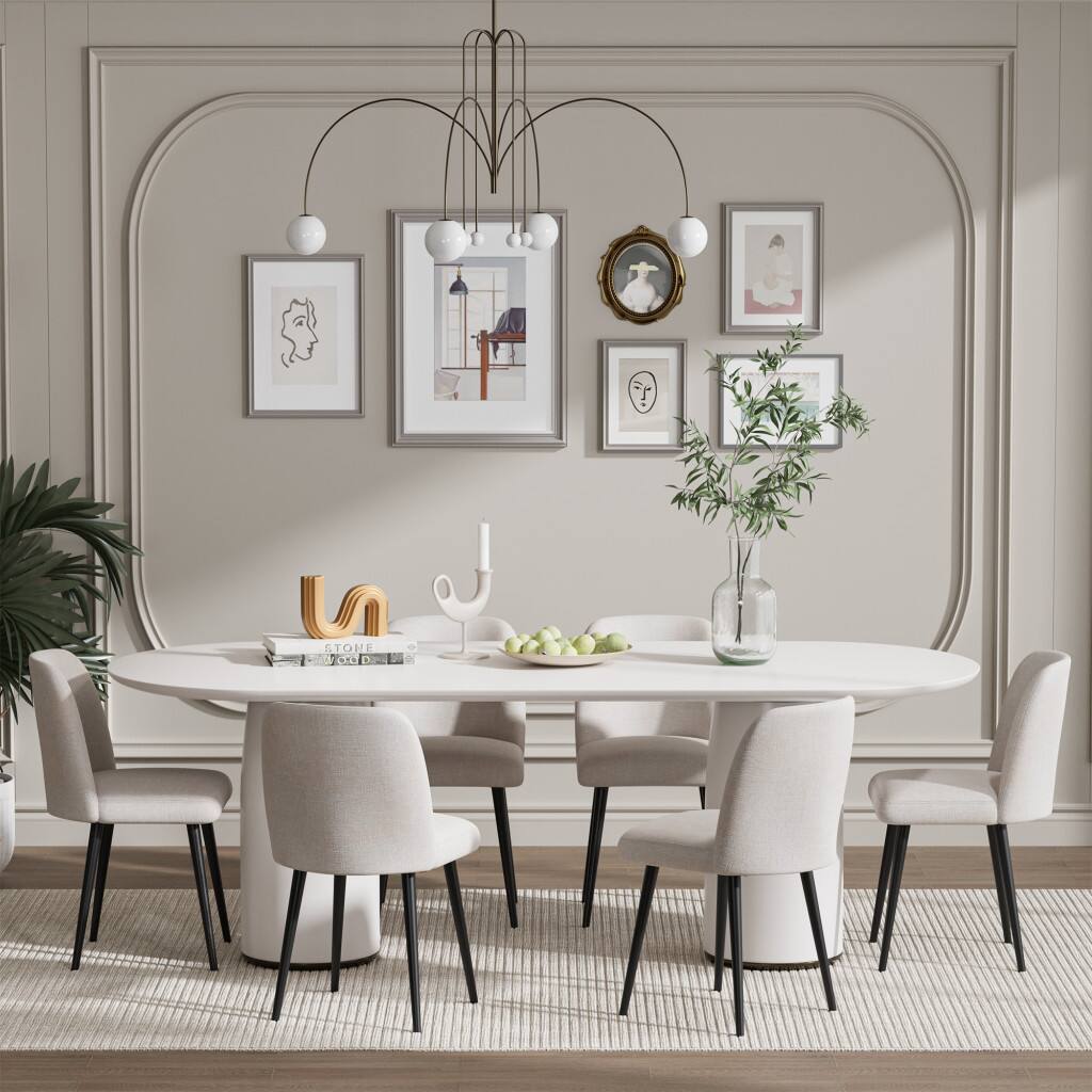 Alt View 5. Hivvago - Hivvago Set of Two Upholstered Fabric Dining Side Chairs - Beige.