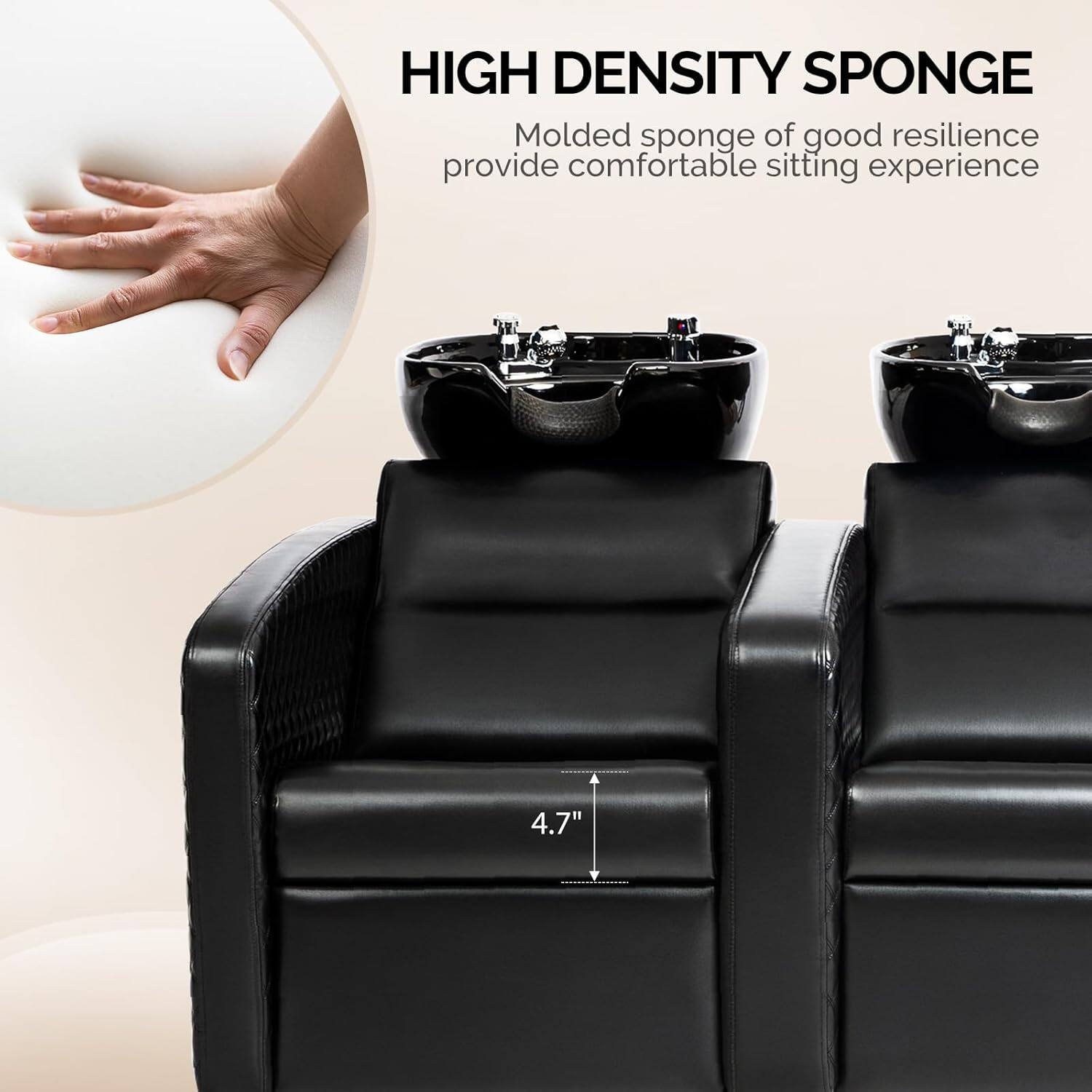 HIGH DENSITY SPONGE  
Molded sponge of good resilience provide comfortable sitting experience  
4.7"