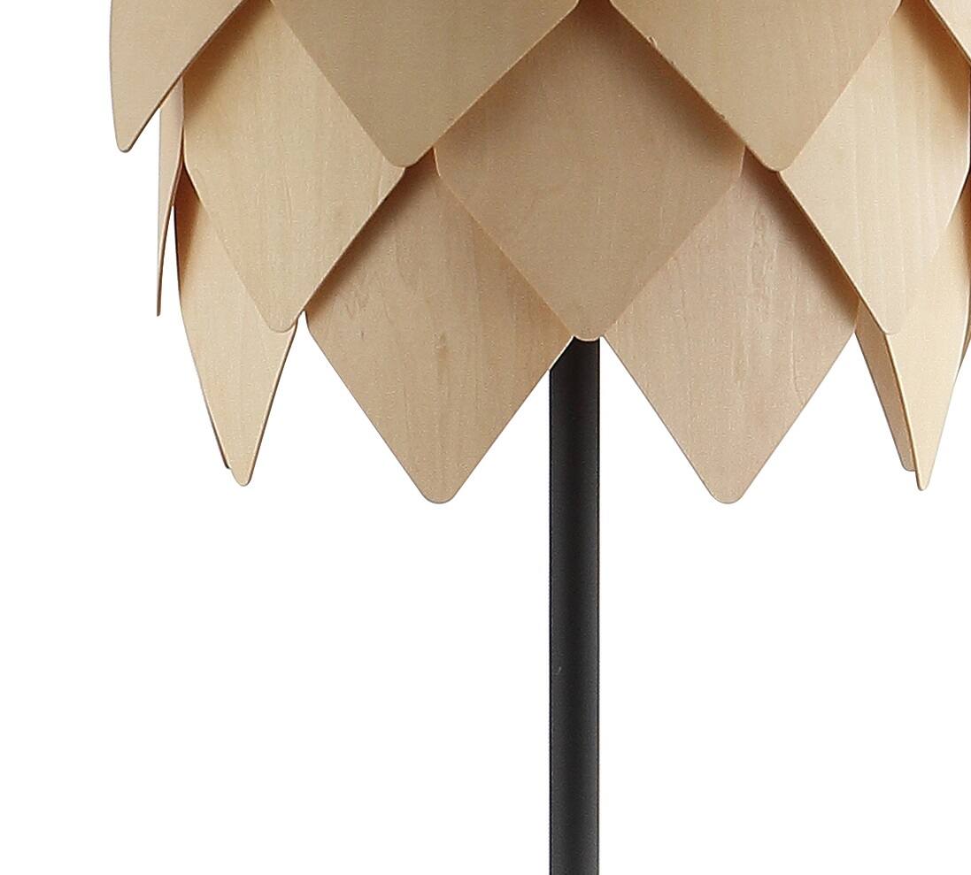 Alt View 4. Jonathan Y - Simon 63" Pinecone Wood/Metal LED Floor Lamp, Natural/Black - Natural/Black.