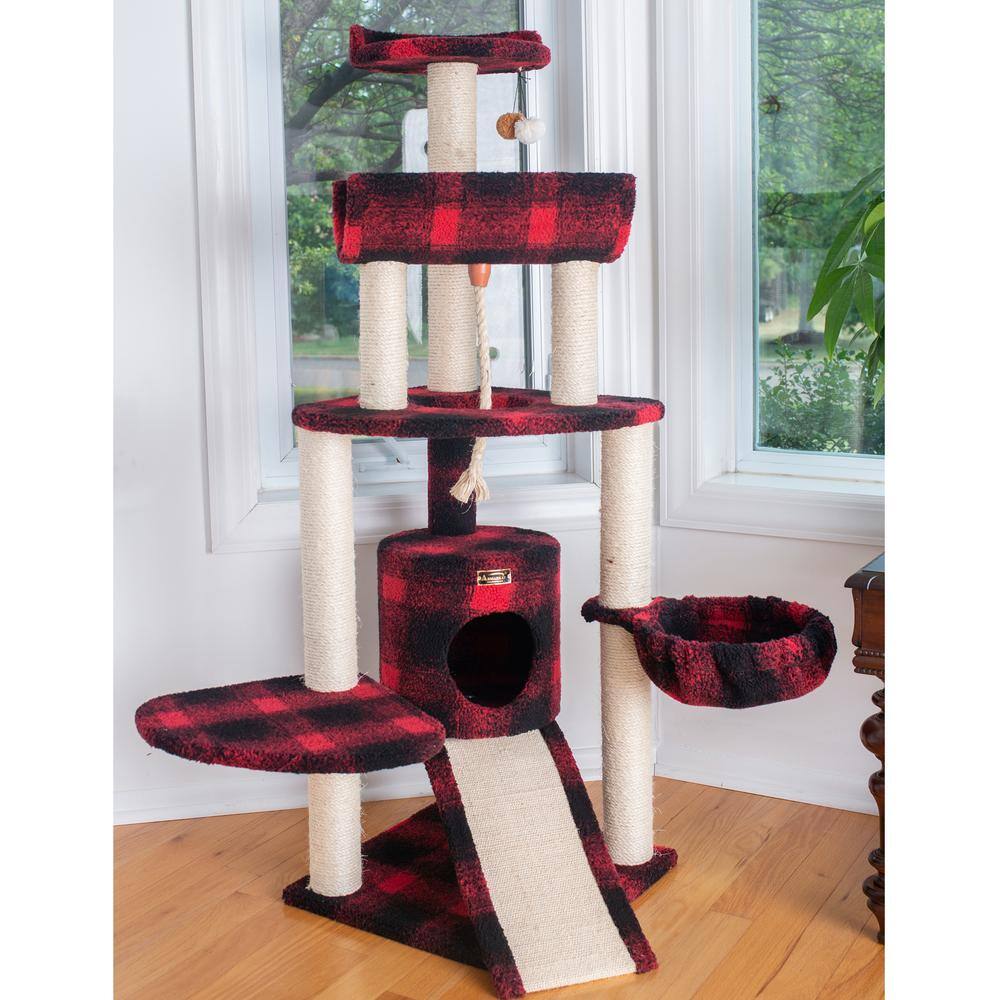 Back. Armarkat - Classic Real Wood Cat Tree Four Levels - Black.
