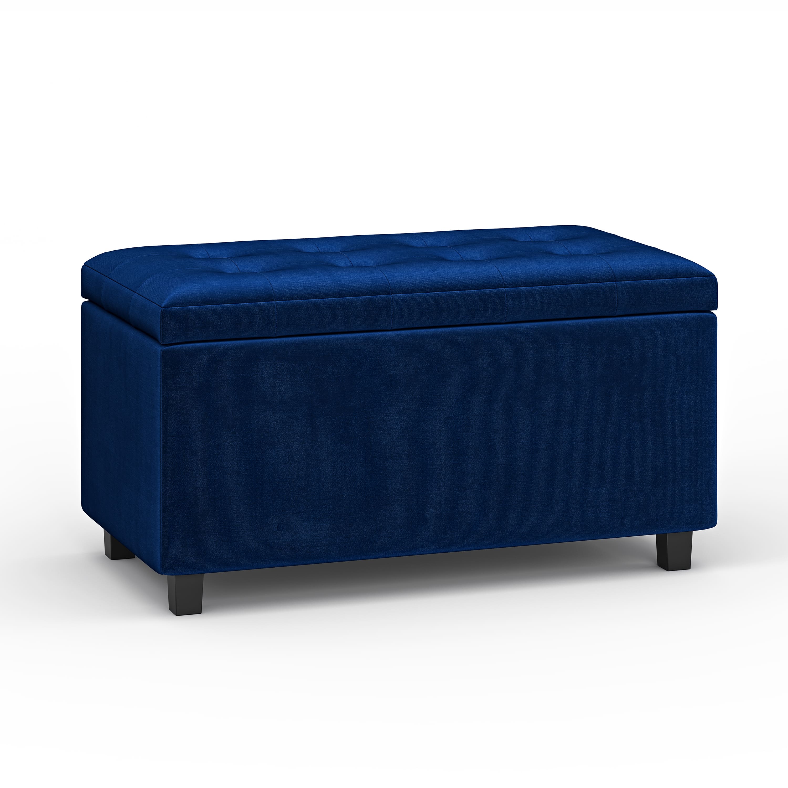 Front. Simpli Home - Cosmopolitan Storage Ottoman - Blue.