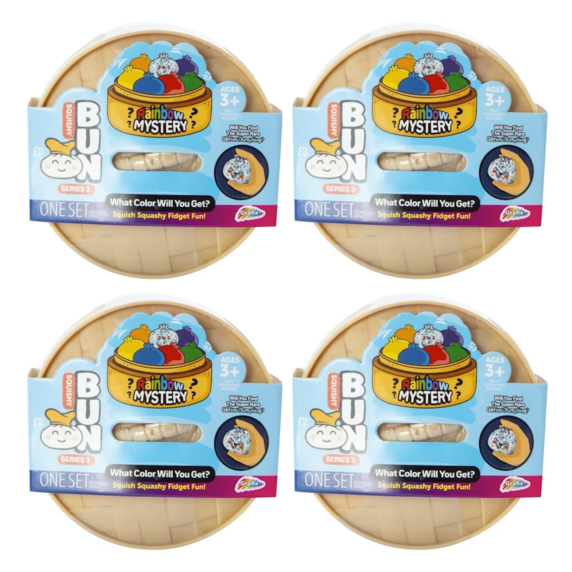 AGES 3+ BUN SERIES 3 What Color Will You Get? ONE SET Squish Squashy Fidget Fun!