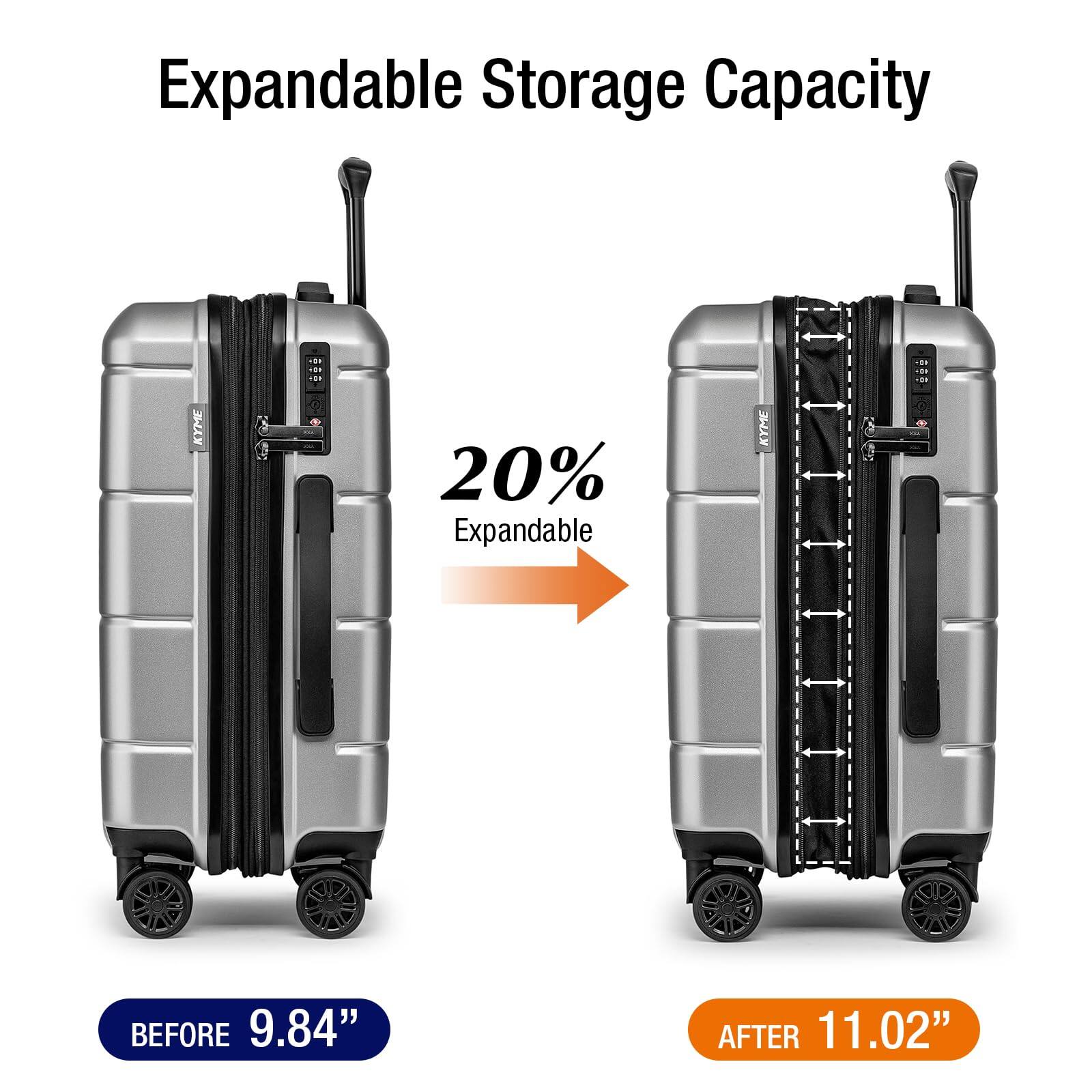 Dapper Styles Hardside Expandable Carry On Luggage Airline Approved ...