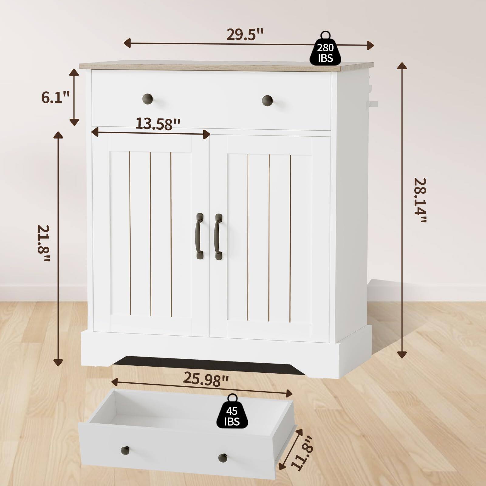 29.5"  
280 IBS  
6.1"  
13.58"  
21.8"  
28.14"  
25.98"  
45 IBS  
11.8"