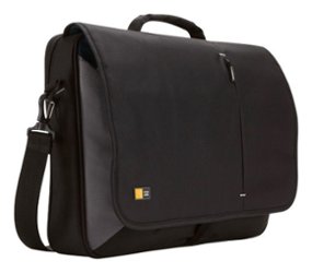 Case Logic - Messenger Laptop Bag for 17" Laptop - Black - Front_Zoom