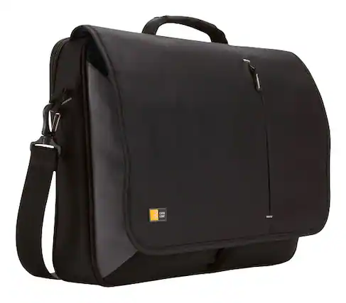 Front. Case Logic - Messenger Laptop Bag for 17" Laptop - Black.