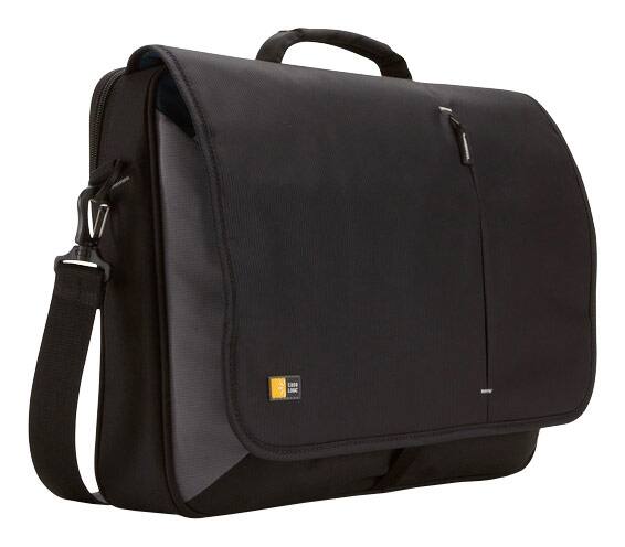Front. Case Logic - Messenger Laptop Bag for 17" Laptop - Black.