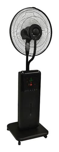 Front. SUNHEAT - CoolZone Ultrasonic Dry Misting Fan - Black.