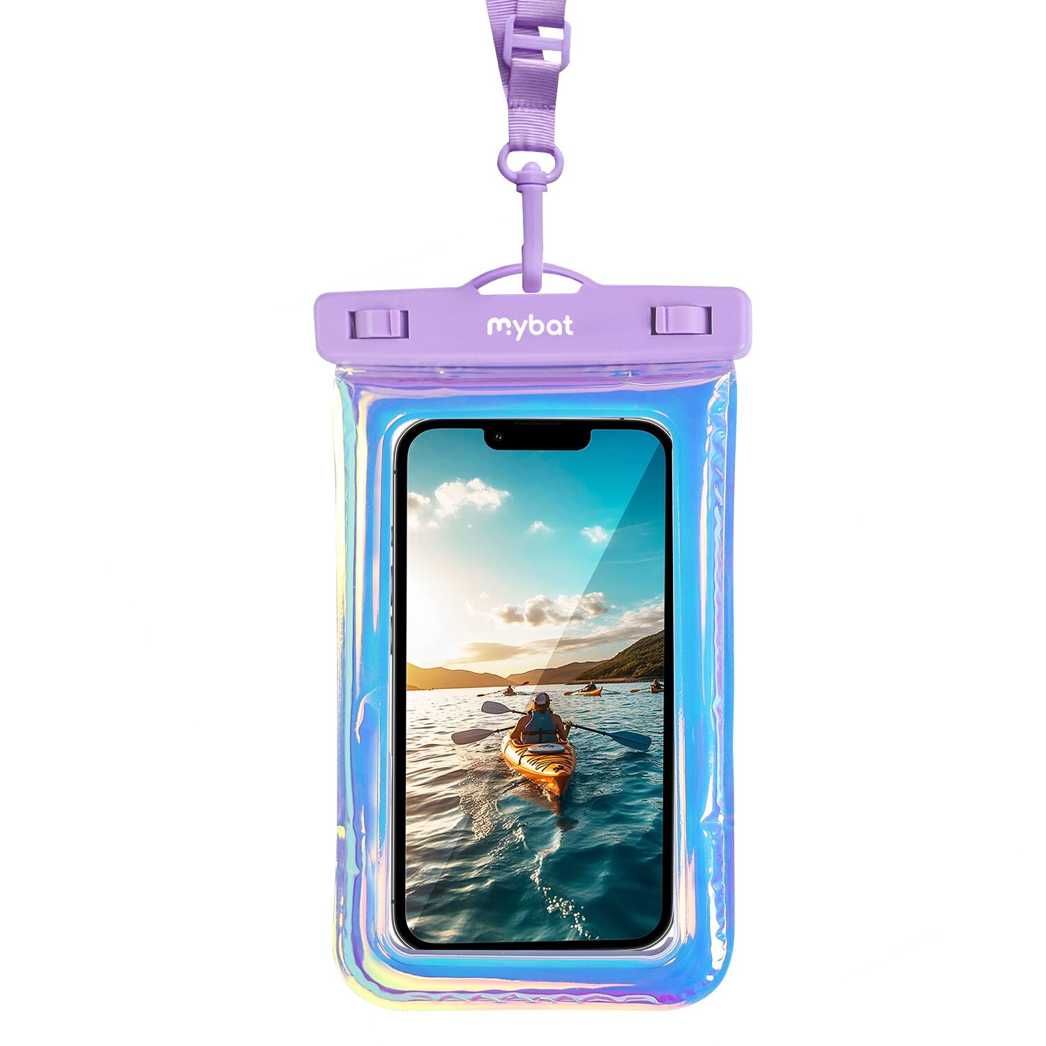 Alt View 1. Mybat - MyBat AquaLock Universal Floating Waterproof Pouch For Phones up to 7'' - Iridescent Purple - Multicolor.