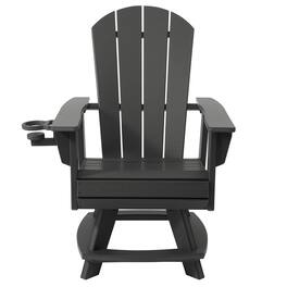 WestinTrends - Malibu Outdoor HDPE Swivel Adirondack Patio Dining Chair With Cup Holder - Gray