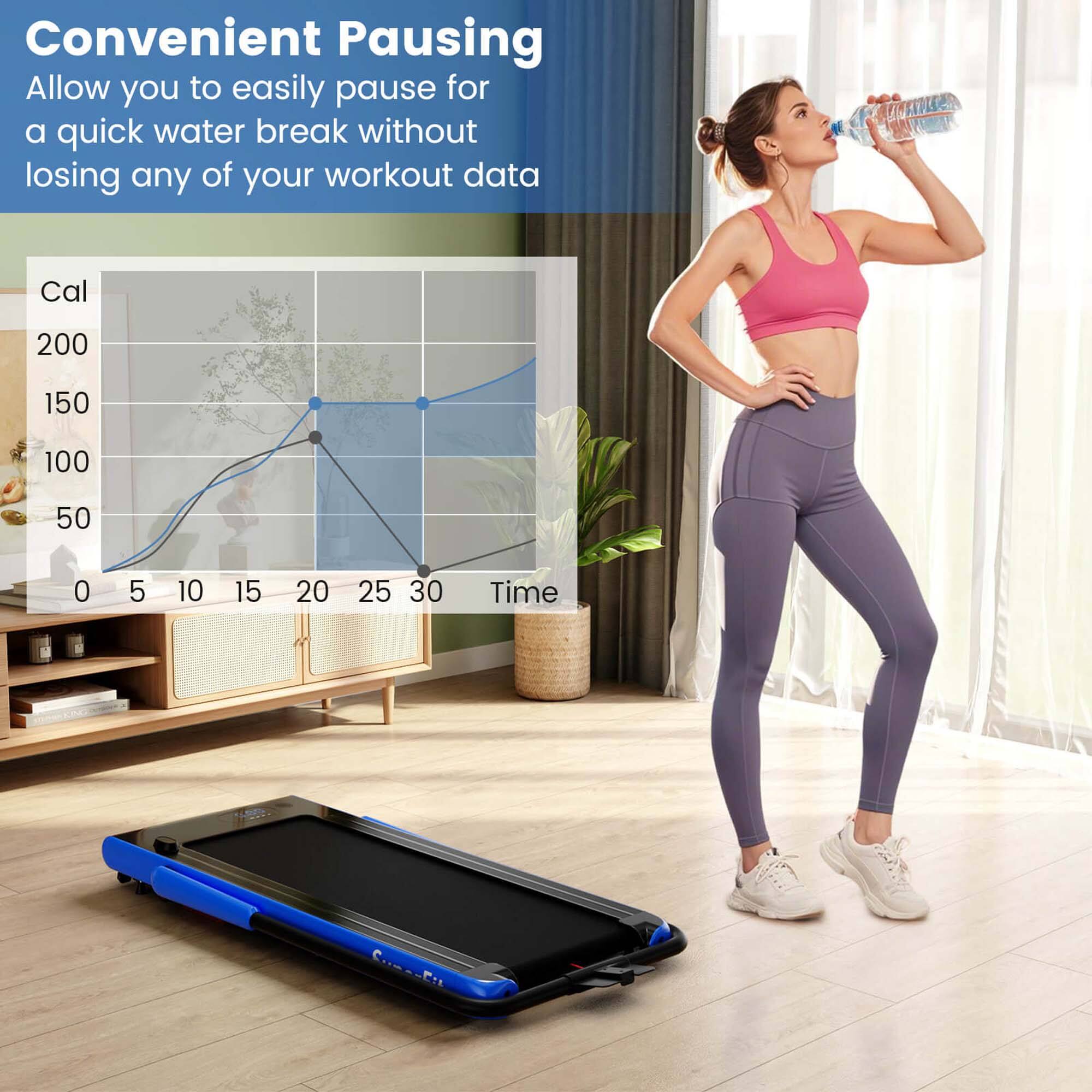 Convenient Pausing: Allow you to easily pause for a quick water break without losing any of your workout data

Cal: 200 150 100 50 0
Time: 5 10 15 20 25 30